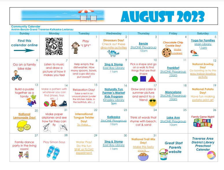 Early Childhood Activity Calendar