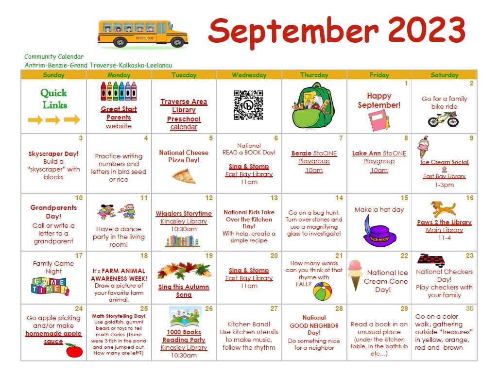 Early Childhood Activity Calendar