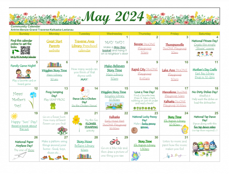 Early Childhood Activity Calendar Early Childhood Activity Calendar